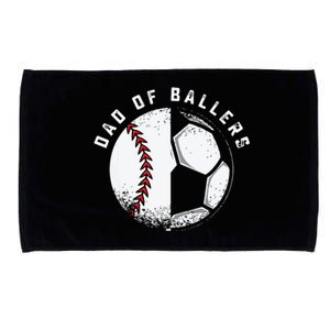 Dad Of Ballers Father Son Soccer Baseball Player Coach Gift Microfiber Hand Towel