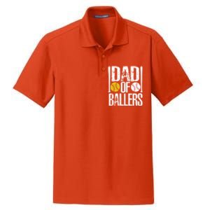 Dad Of Ballers Funny Dad Of Baseball And Softball Player Funny Gift Dry Zone Grid Polo