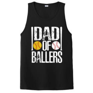 Dad Of Ballers Funny Dad Of Baseball And Softball Player Funny Gift PosiCharge Competitor Tank