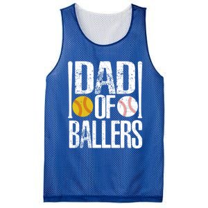 Dad Of Ballers Funny Dad Of Baseball And Softball Player Funny Gift Mesh Reversible Basketball Jersey Tank