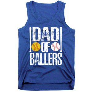 Dad Of Ballers Funny Dad Of Baseball And Softball Player Funny Gift Tank Top