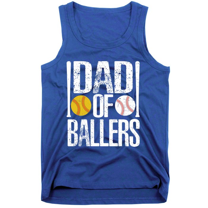 Dad Of Ballers Funny Dad Of Baseball And Softball Player Funny Gift Tank Top