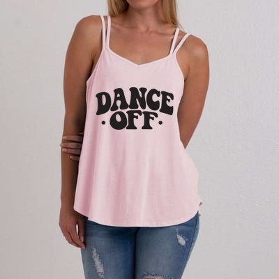 Dance Off Black And White Typography Art Women's Strappy Tank