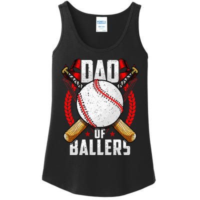 Dad Of Ballers Baseball Dad Funny Fathers Day Ladies Essential Tank