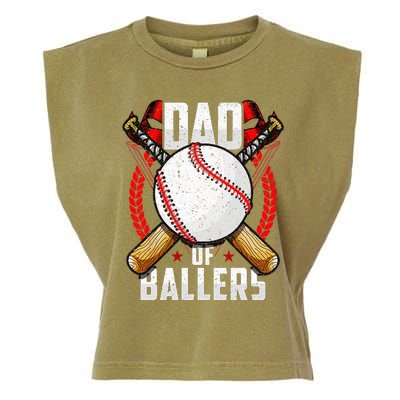 Dad Of Ballers Baseball Dad Funny Fathers Day Garment-Dyed Women's Muscle Tee