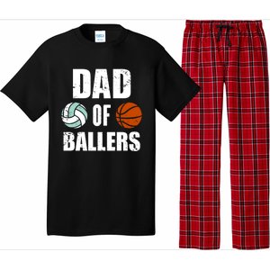 Dad Of Ballers Funny Volleyball Basketball Dad Cute Gift Pajama Set