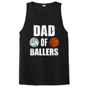 Dad Of Ballers Funny Volleyball Basketball Dad Cute Gift PosiCharge Competitor Tank