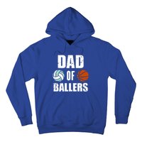 Dad Of Ballers Funny Volleyball Basketball Dad Cute Gift Hoodie