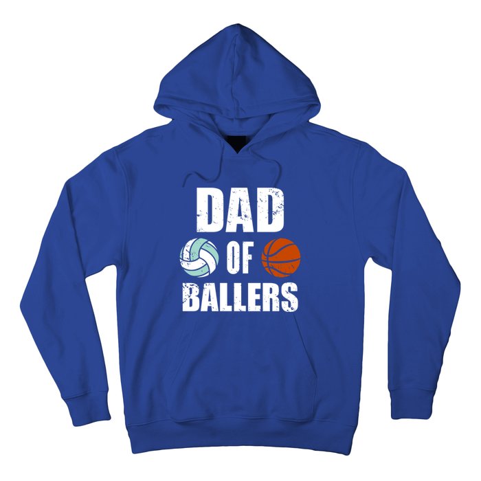 Dad Of Ballers Funny Volleyball Basketball Dad Cute Gift Hoodie