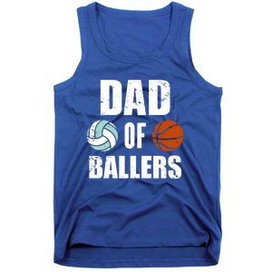 Dad Of Ballers Funny Volleyball Basketball Dad Cute Gift Tank Top