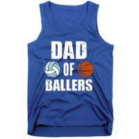 Dad Of Ballers Funny Volleyball Basketball Dad Cute Gift Tank Top