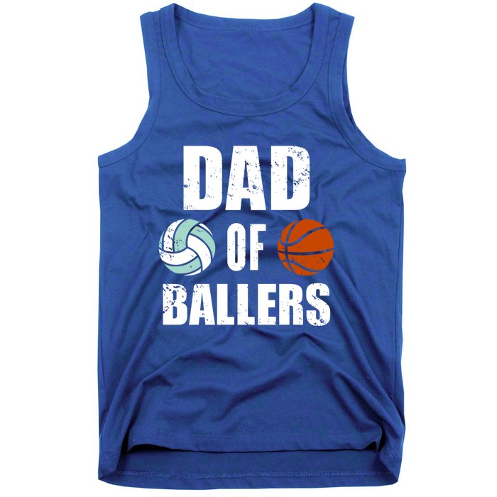 Dad Of Ballers Funny Volleyball Basketball Dad Cute Gift Tank Top