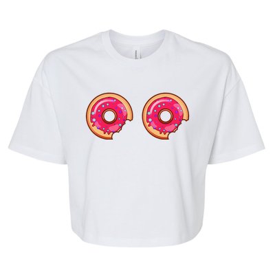 Donuts On Boobs Halloween Funny Boob Costume Bella+Canvas Jersey Crop Tee