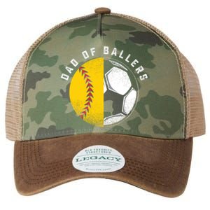 Dad Of Ballers Father Son Softball Soccer Player Coach Gift Great Gift Legacy Tie Dye Trucker Hat