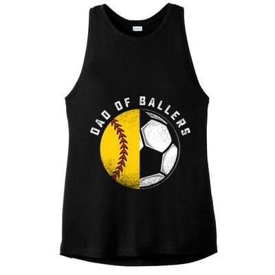 Dad Of Ballers Father Son Softball Soccer Player Coach Gift Great Gift Ladies PosiCharge Tri-Blend Wicking Tank