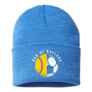 Dad Of Ballers Father Son Softball Soccer Player Coach Gift Great Gift Sustainable Knit Beanie