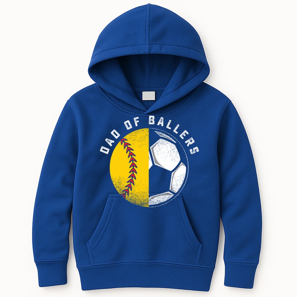 Dad Of Ballers Father Son Softball Soccer Player Coach Gift Great Gift Kids Hoodie