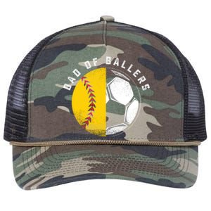 Dad Of Ballers Father Son Softball Soccer Player Coach Gift Great Gift Retro Rope Trucker Hat Cap