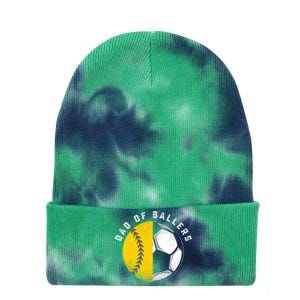 Dad Of Ballers Father Son Softball Soccer Player Coach Gift Great Gift Tie Dye 12in Knit Beanie