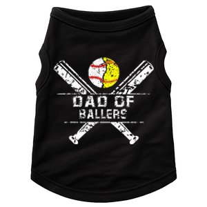 Dad Of Ballers Baseball Dad Softball Dad Fathers Day Doggie Tank