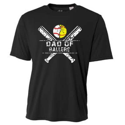 Dad Of Ballers Baseball Dad Softball Dad Fathers Day Cooling Performance Crew T-Shirt