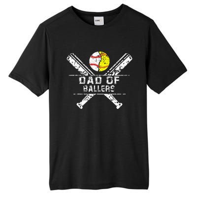 Dad Of Ballers Baseball Dad Softball Dad Fathers Day Tall Fusion ChromaSoft Performance T-Shirt