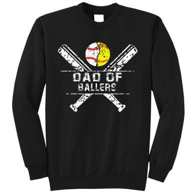 Dad Of Ballers Baseball Dad Softball Dad Fathers Day Tall Sweatshirt