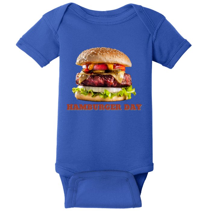 Day Of Big Hamburger Cheeseburger Mac Per Whop Funny Gift Baby Bodysuit