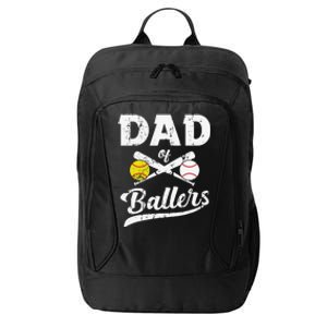 Dad of Ballers Dad of Baseball And Softball Player For Dad City Backpack