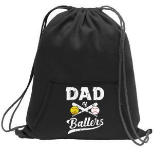 Dad of Ballers Dad of Baseball And Softball Player For Dad Sweatshirt Cinch Pack Bag