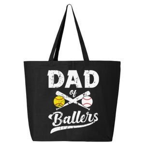 Dad of Ballers Dad of Baseball And Softball Player For Dad 25L Jumbo Tote