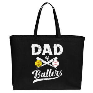 Dad of Ballers Dad of Baseball And Softball Player For Dad Cotton Canvas Jumbo Tote