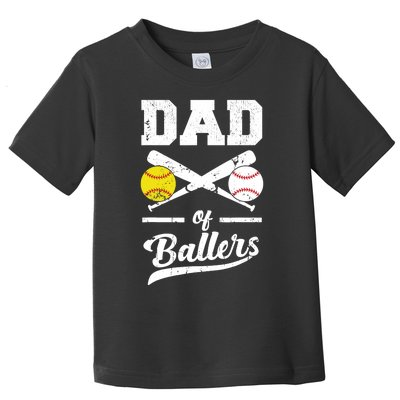 Dad of Ballers Dad of Baseball And Softball Player For Dad Toddler T-Shirt