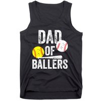 Dad of Ballers Funny Dad of Baseball and Softball Player Tank Top