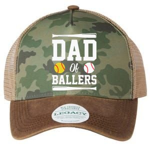 Dad Of Ballers Fathers Day Gift Softball Dad Baseball Dad Legacy Tie Dye Trucker Hat