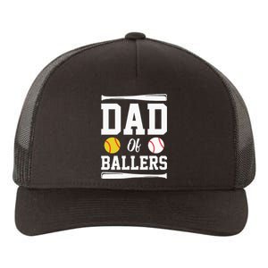 Dad Of Ballers Fathers Day Gift Softball Dad Baseball Dad Yupoong Adult 5-Panel Trucker Hat