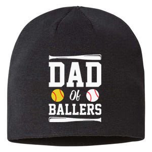 Dad Of Ballers Fathers Day Gift Softball Dad Baseball Dad Sustainable Beanie