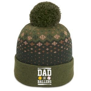 Dad Of Ballers Fathers Day Gift Softball Dad Baseball Dad The Baniff Cuffed Pom Beanie