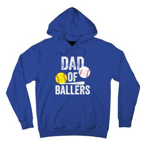 Dad Of Ballers Funny Dad Of Baseball And Softball Player Funny Gift Hoodie