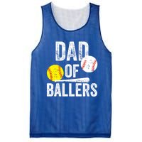 Dad Of Ballers Funny Dad Of Baseball And Softball Player Funny Gift Mesh Reversible Basketball Jersey Tank