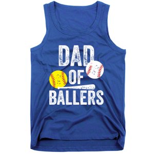 Dad Of Ballers Funny Dad Of Baseball And Softball Player Funny Gift Tank Top