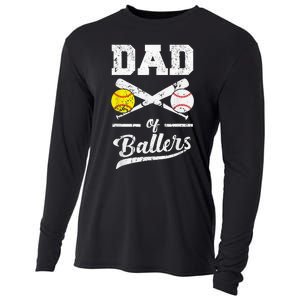 Dad of Ballers Dad of Baseball And Softball Player For Dad Cooling Performance Long Sleeve Crew