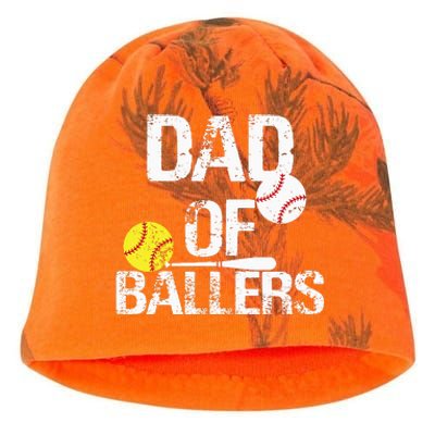 Dad of Ballers Dad of Baseball And Softball Player For Dad Kati - Camo Knit Beanie