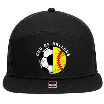 Dad Of Ballers Funny Soccer Softball Dad Gift 7 Panel Mesh Trucker Snapback Hat