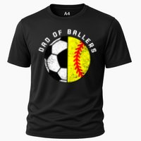 Dad Of Ballers Funny Soccer Softball Dad Gift Cooling Performance Crew T-Shirt