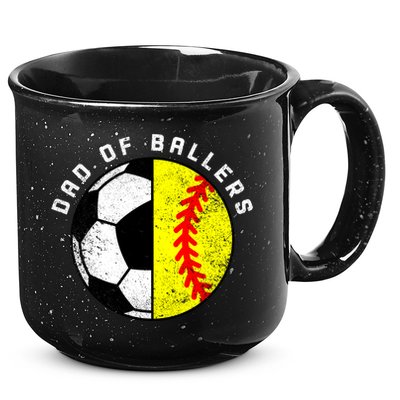 Dad Of Ballers Funny Soccer Softball Dad Gift 15oz Campfire Ceramic Mug