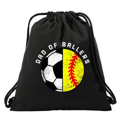 Dad Of Ballers Funny Soccer Softball Dad Gift Drawstring Bag