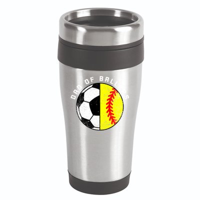 Dad Of Ballers Funny Soccer Softball Dad Gift 16oz Travel Tumbler