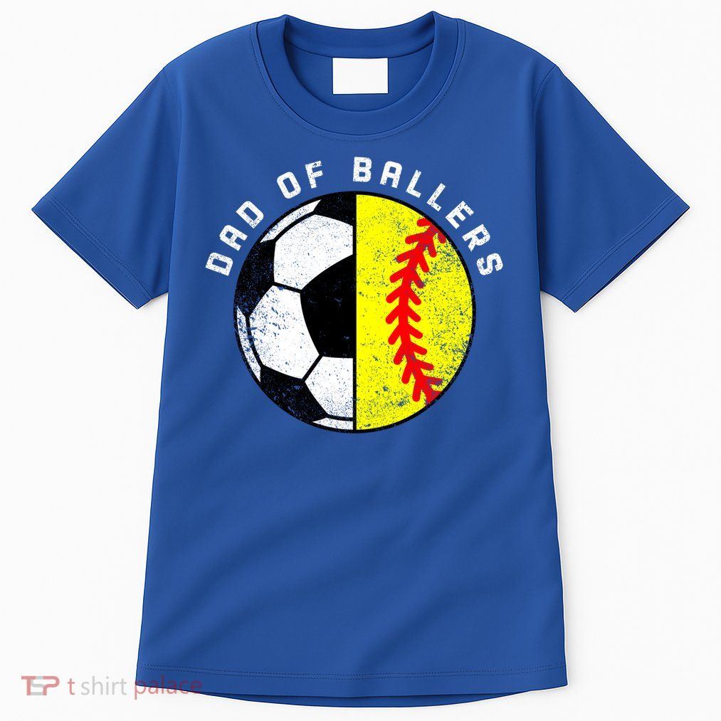Dad Of Ballers Funny Soccer Softball Dad Gift Tall T-Shirt
