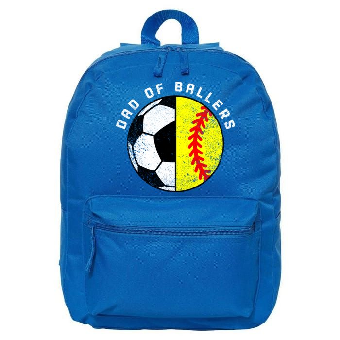 Dad Of Ballers Funny Soccer Softball Dad Gift 16 in Basic Backpack